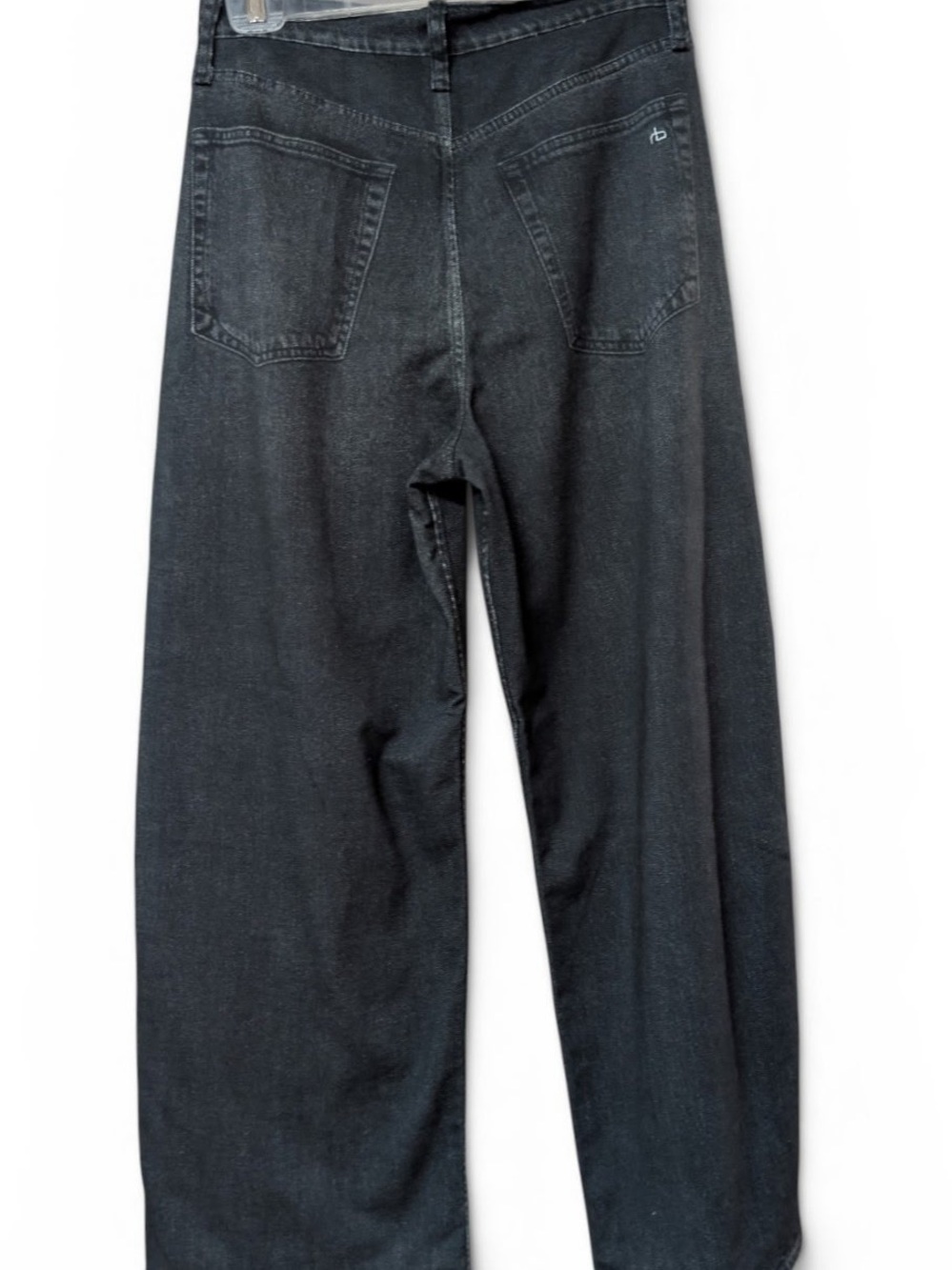 rag & bone Miramar Terry Wide-Leg Faux Denim Pants in Charcoal Black Wash - Picture 2 of 16